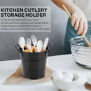 Multi-Functional Home Chopstick Container Plastic Compartments Drainage Rack - Black