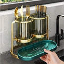 Light Luxury Chopsticks Storage Rack Household Kitchen Chopsticks Tube - Gold