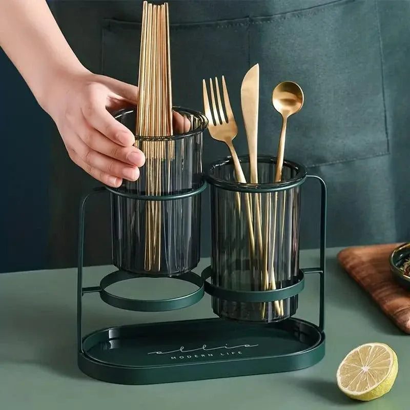 Light Luxury Chopsticks Storage Rack Household Kitchen Chopsticks Tube - Gold