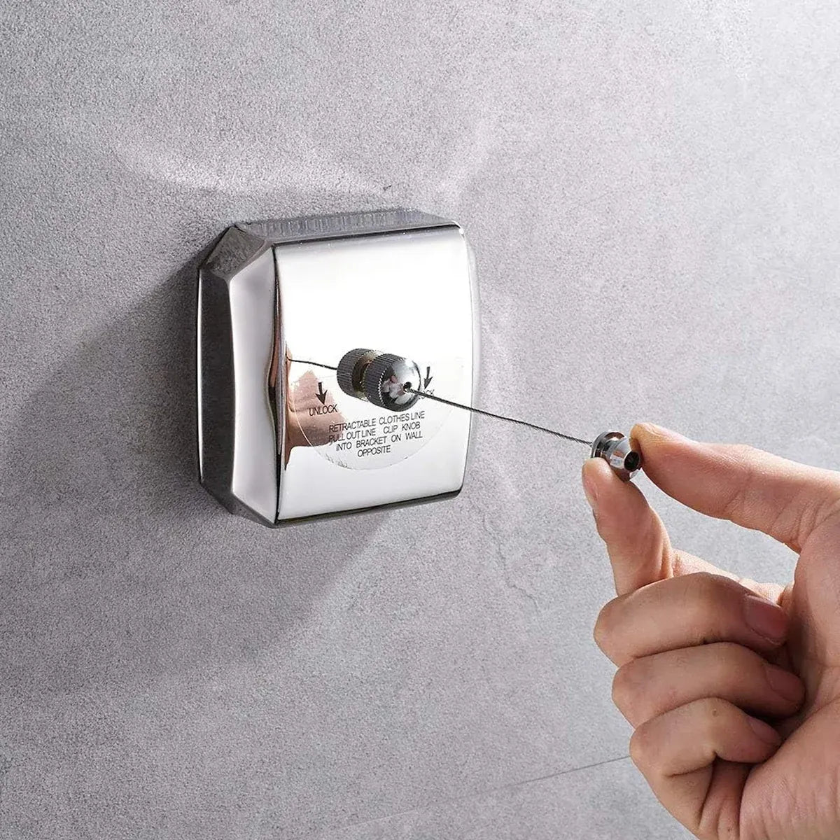 2.8m Invisible Clothesline Indoor Retractable Stainless Steel Wire Sturdy
