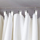 50PCS Stainless Steel Curtain Clip Hooks Strong Load-bearing Shower Accessories - Silver White