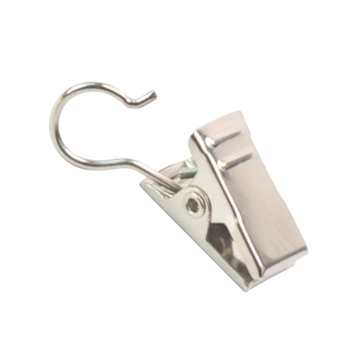 50PCS Stainless Steel Curtain Clip Hooks Strong Load-bearing Shower Accessories - Silver White