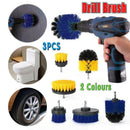 3Pcs Drill Attachment Set Drill Brush Kit Bathroom Carpet Cleaning Tool Scrubber - Blue