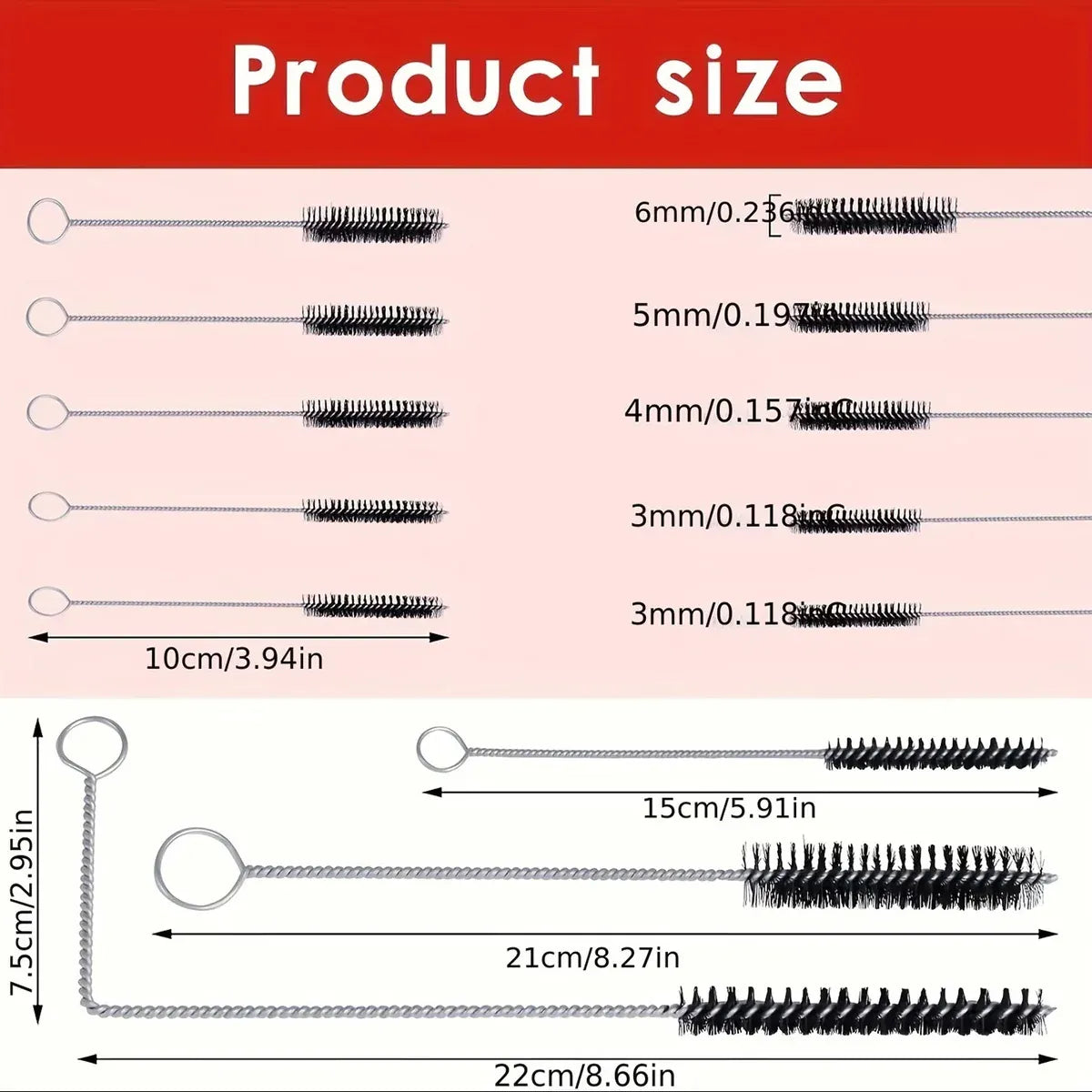 Airbrush Cleaning Brush Set Nozzle Tube Pipe Cleaner Kit For Nylon Brush Tools