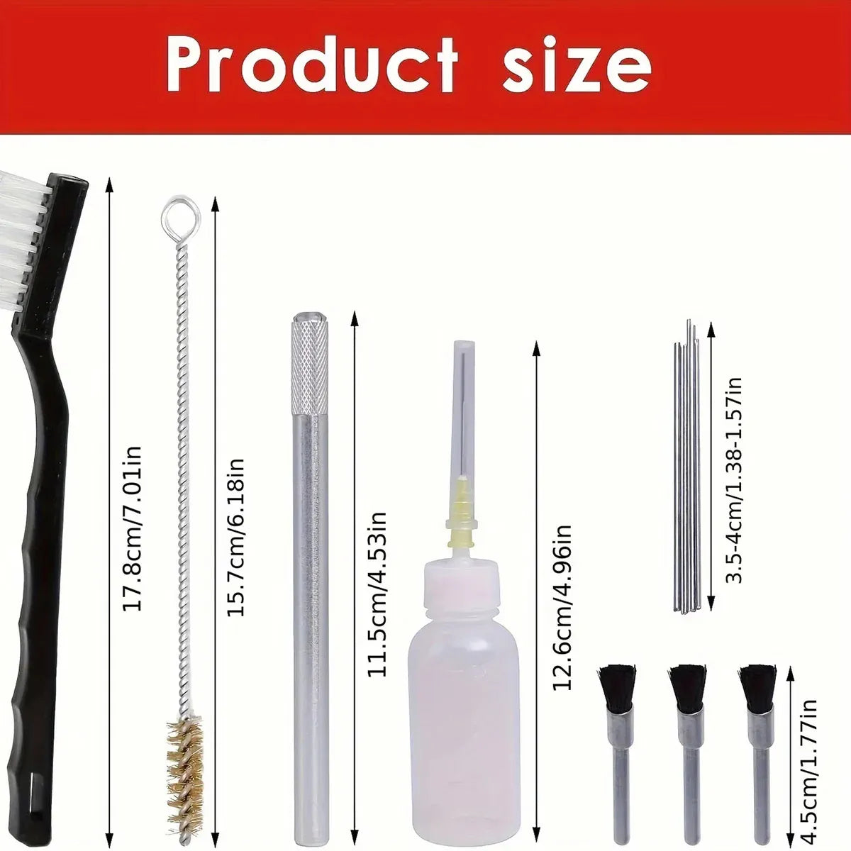 Airbrush Cleaning Brush Set Nozzle Tube Pipe Cleaner Kit For Nylon Brush Tools