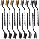 15PCS Stainless Steel Nylon Brass Scrub Brushes Metal Remover Mini Wire Brush Set