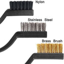 15PCS Stainless Steel Nylon Brass Scrub Brushes Metal Remover Mini Wire Brush Set