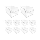 10PCS Clear Plastic Storage Box Set Food Supermarket Display Organizer Container - S