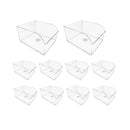 10PCS Clear Plastic Storage Box Set Food Supermarket Display Organizer Container - M