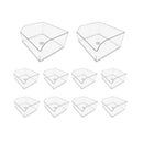 10PCS Clear Plastic Storage Box Set Food Supermarket Display Organizer Container - L