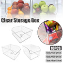 10PCS Clear Plastic Storage Box Set Food Supermarket Display Organizer Container - L