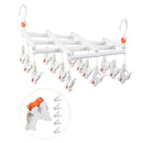 Plastic Socks Drying Rack Multi Clip Clothes Hanger Laundry Organizer Holder - Blue