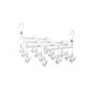 Plastic Socks Drying Rack Multi Clip Clothes Hanger Laundry Organizer Holder - White