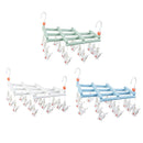 Plastic Socks Drying Rack Multi Clip Clothes Hanger Laundry Organizer Holder - White