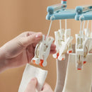 Plastic Socks Drying Rack Multi Clip Clothes Hanger Laundry Organizer Holder - White