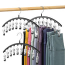 3PCS Sock Drying Rack Multi Clip Hanger Folding Clothes Line Laundry Holder Home