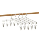 5PCS Portable Foldable Hangers Durable Plastic for Closet Laundry Space Saving - With clothes clip