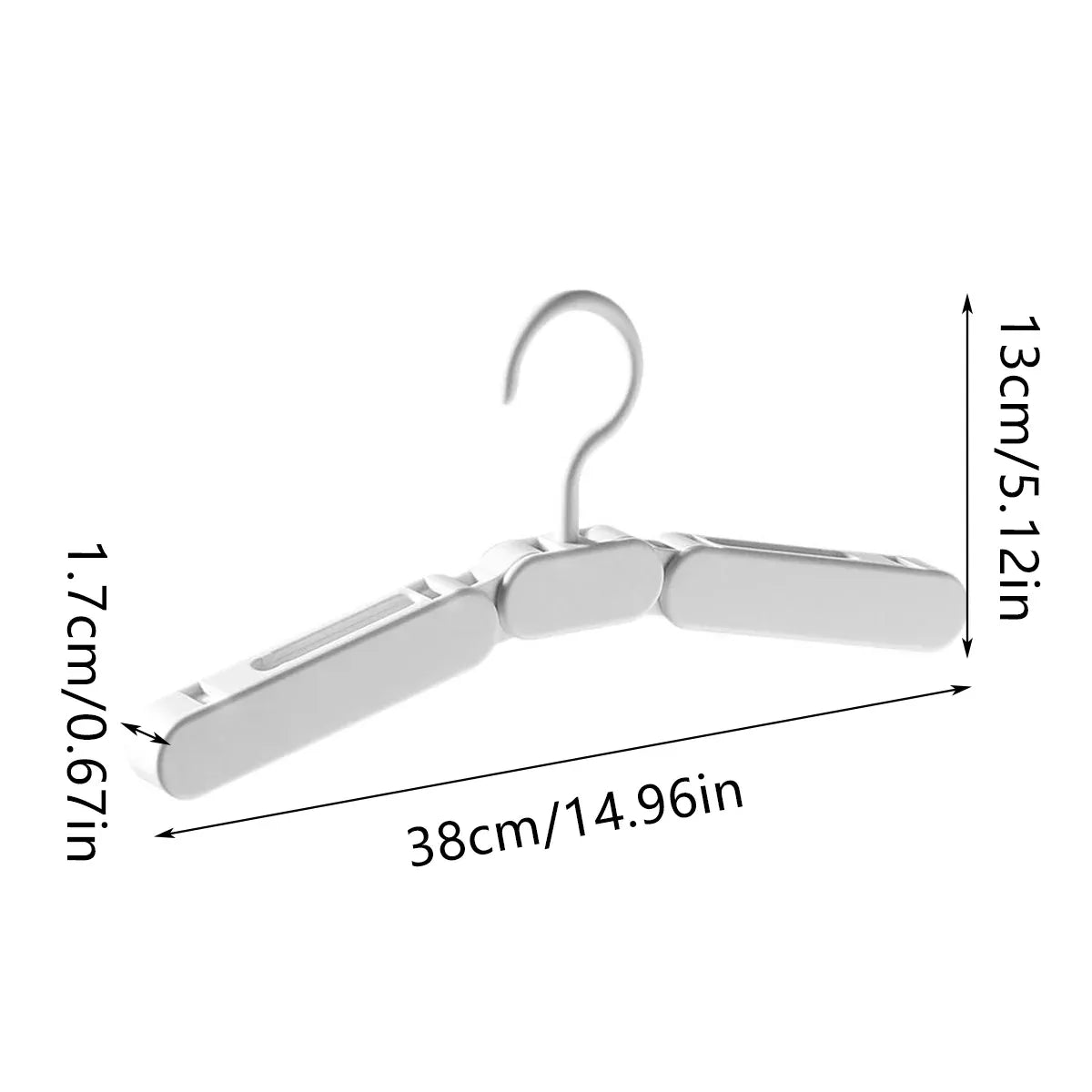 5PCS Portable Foldable Hangers Durable Plastic for Closet Laundry Space Saving - With clothes clip