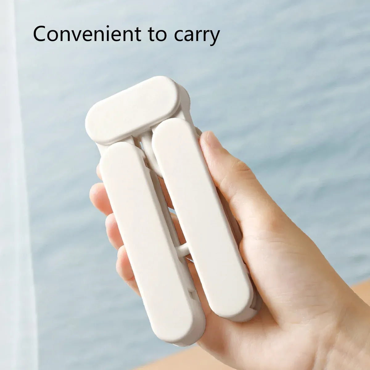 5PCS Portable Foldable Hangers Durable Plastic for Closet Laundry Space Saving - With clothes clip