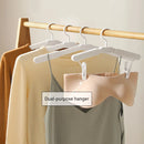 5PCS Portable Foldable Hangers Durable Plastic for Closet Laundry Space Saving - With clothes clip