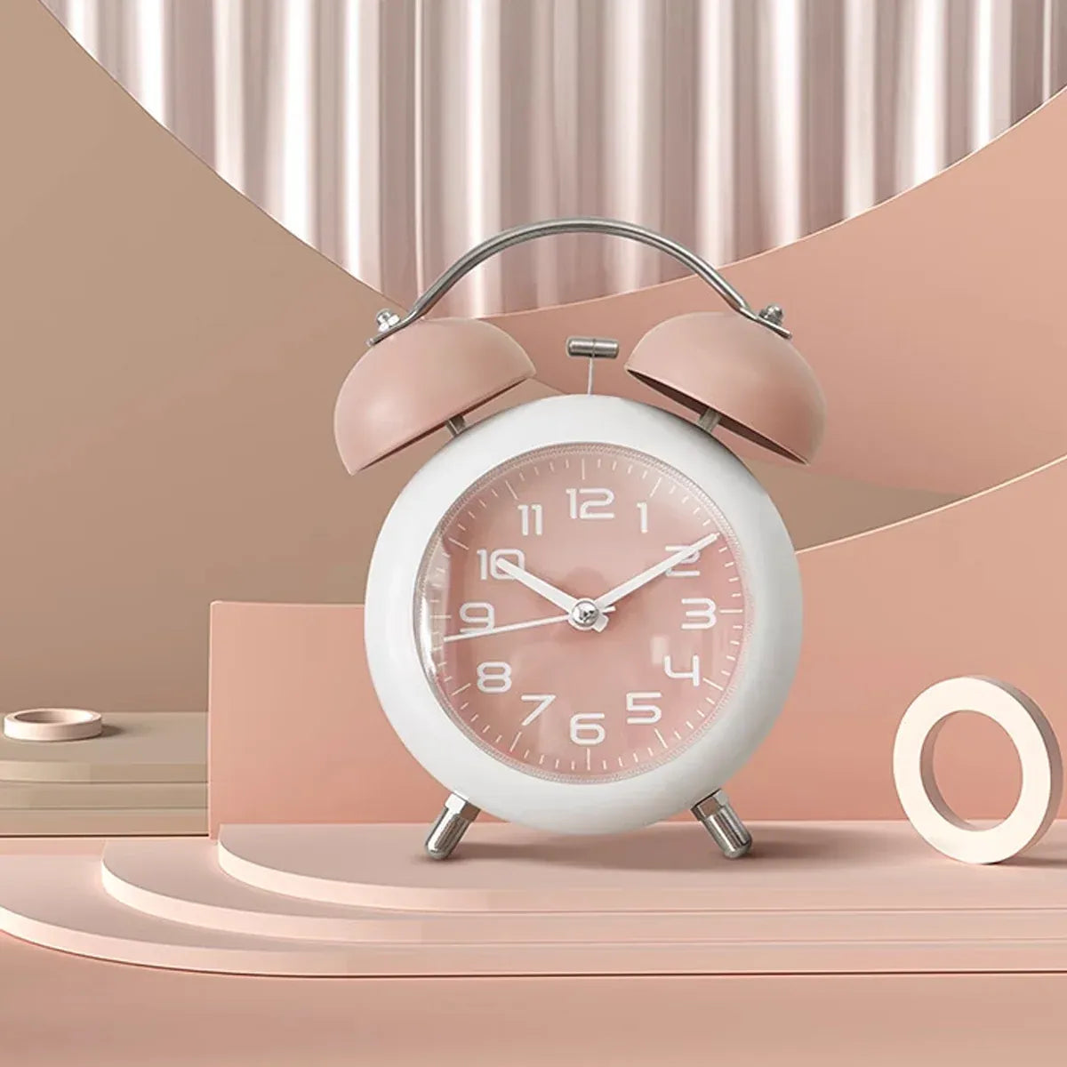Strong Wake-Up Alarm Clock with Night Light Battery-Powered Silent Durable