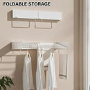Wall Mount Foldable Clothes Drying Rack Sturdy Material Space Saving Balck/White - Black