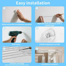 Wall Mount Foldable Clothes Drying Rack Sturdy Material Space Saving Balck/White - Black