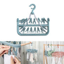 3-Piece Multi-Clip Clothes Drying Rack Pack, Blue, Green and Pink