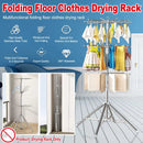 Folding Drying Rack Floor Stand Multi Functional Clothes Laundry Hanger Indoor