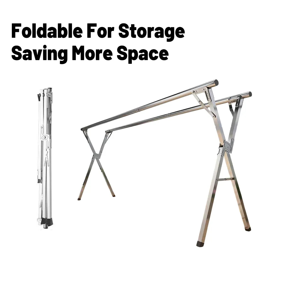Floor Standing Folding Clothes Drying Rack Extendable 150-240cm