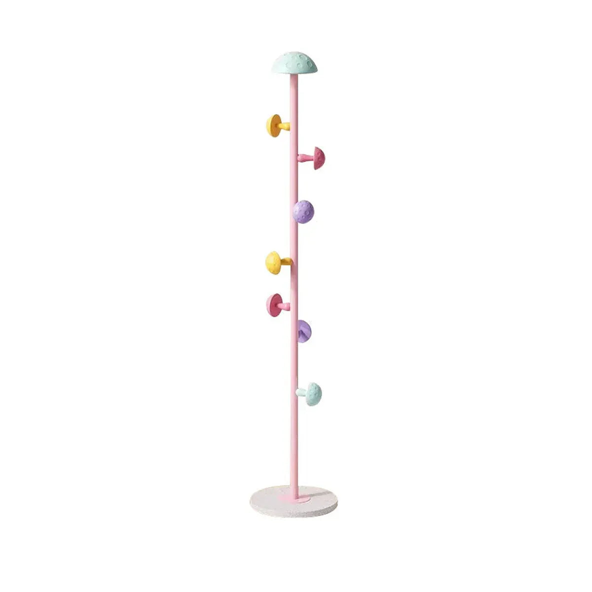 Cartoon Mushroom Floor-Standing Coat Rack High-Carbon Steel Bedroom Organiser