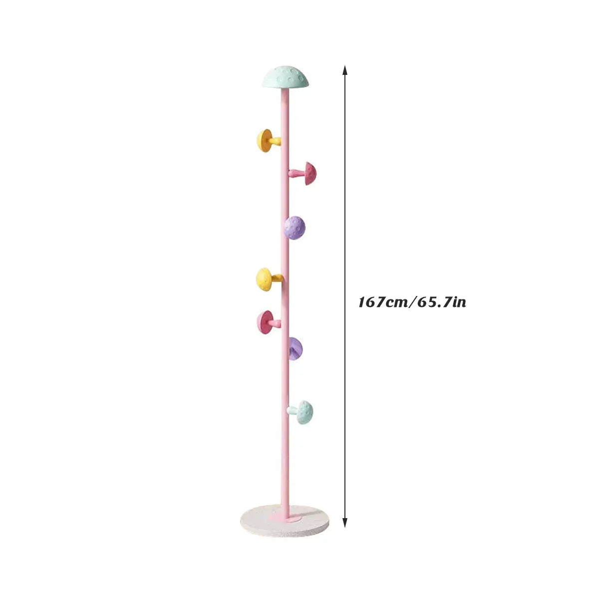 Cartoon Mushroom Floor-Standing Coat Rack High-Carbon Steel Bedroom Organiser