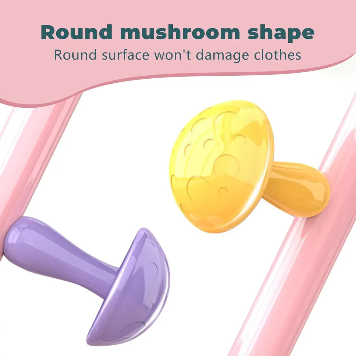 Cartoon Mushroom Floor-Standing Coat Rack High-Carbon Steel Bedroom Organiser