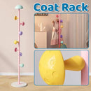 Cartoon Mushroom Floor-Standing Coat Rack High-Carbon Steel Bedroom Organiser