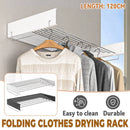 Invisible Wall Mounted Indoor Foldable Clothes Drying Rack Space Saving Home - White