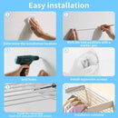 Invisible Wall Mounted Indoor Foldable Clothes Drying Rack Space Saving Home - White