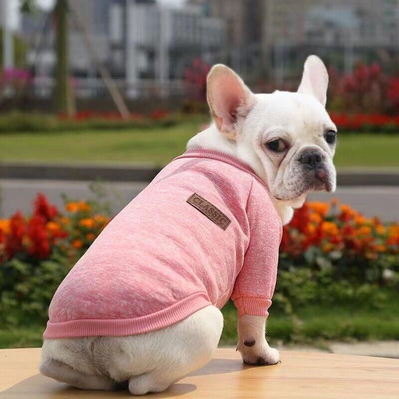 L Size Cute Pet Dog Warm Jumper Sweater Clothes Cat Knitted Coat Winter - Grey
