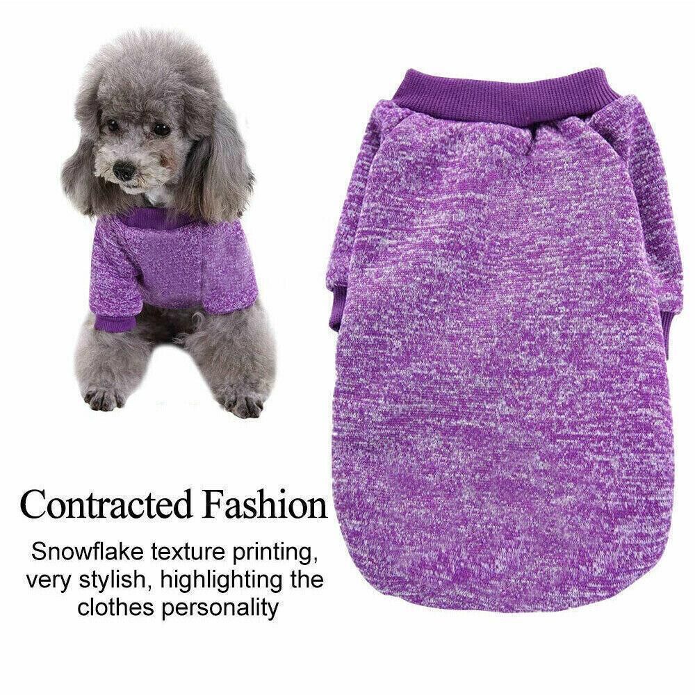 L Size Cute Pet Dog Warm Jumper Sweater Clothes Cat Knitted Coat Winter - Grey