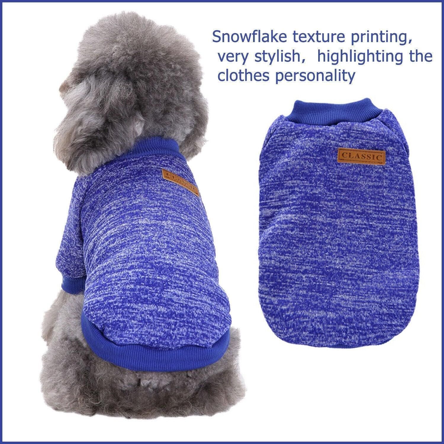 L Size Cute Pet Dog Warm Jumper Sweater Clothes Cat Knitted Coat Winter - Grey