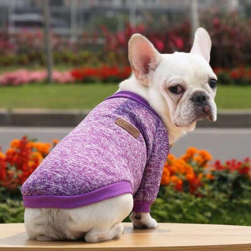 L Size Cute Pet Dog Warm Jumper Sweater Clothes Cat Knitted Coat Winter - Grey