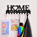 Retro Metal Iron Wall Hanging Mounted 10 Key Hooks Storage Holder Hook Rack - White