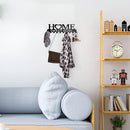 Retro Metal Iron Wall Hanging Mounted 10 Key Hooks Storage Holder Hook Rack - White
