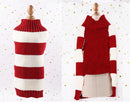 L Red Thick Stripes Jumper Sweater Cat Knitted Coat Puppy Pet Winter Knitwear