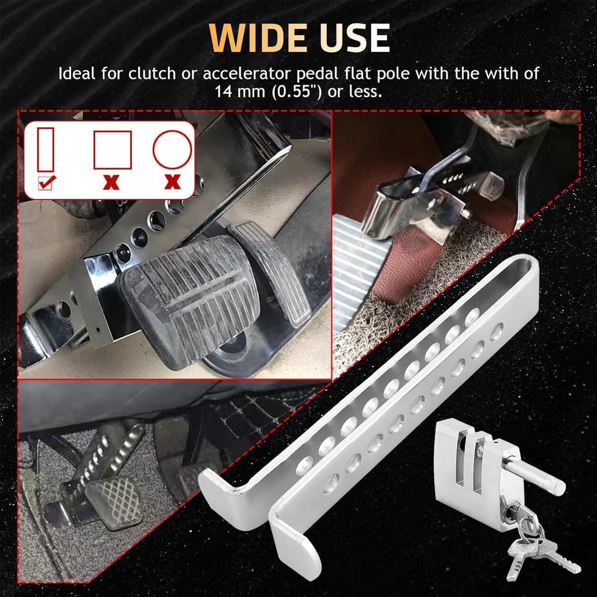 Universal Car Anti-Theft Clutch Throttle Brake Lock 8/9 Holes Security Lock - 8 holes