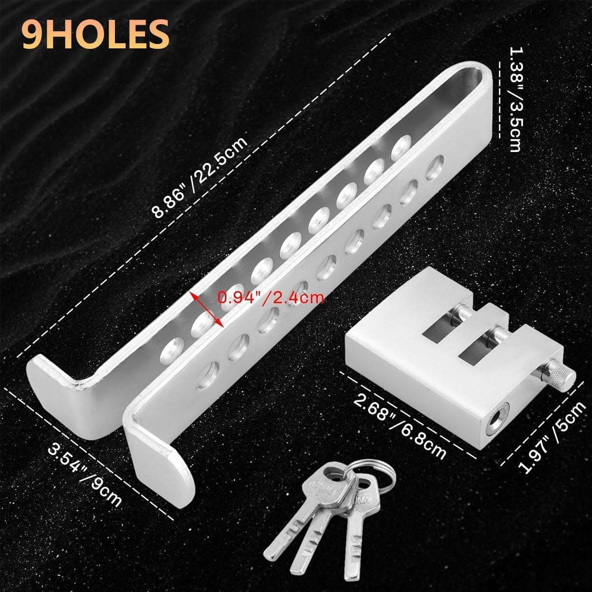 Universal Car Anti-Theft Clutch Throttle Brake Lock 8/9 Holes Security Lock - 8 holes