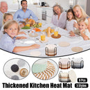 8PCS Round Cotton Woven Coaster Heat Resistant Thick Insulation Dining Table Mat - Brown