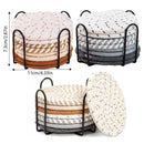 8PCS Round Cotton Woven Coaster Heat Resistant Thick Insulation Dining Table Mat - Brown