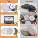8PCS Round Cotton Woven Coaster Heat Resistant Thick Insulation Dining Table Mat - Brown