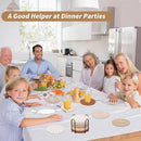 8PCS Round Cotton Woven Coaster Heat Resistant Thick Insulation Dining Table Mat - Brown