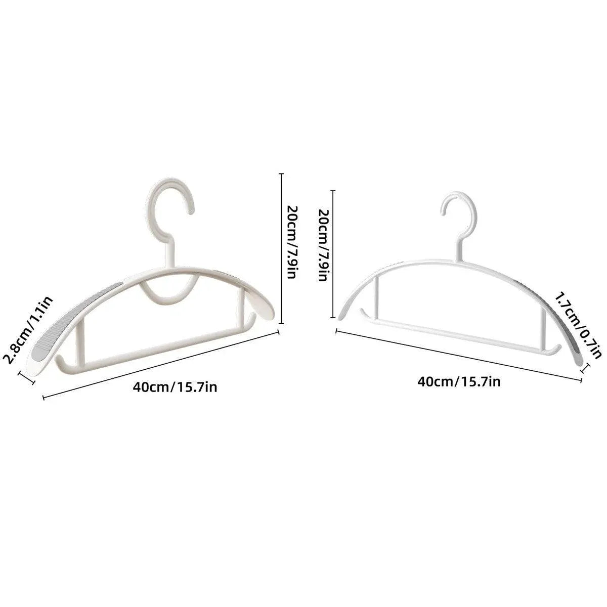 10PCS Plastic Half Round Non Slip Hangers Non Marking Drying Racks Home Use - Narrow